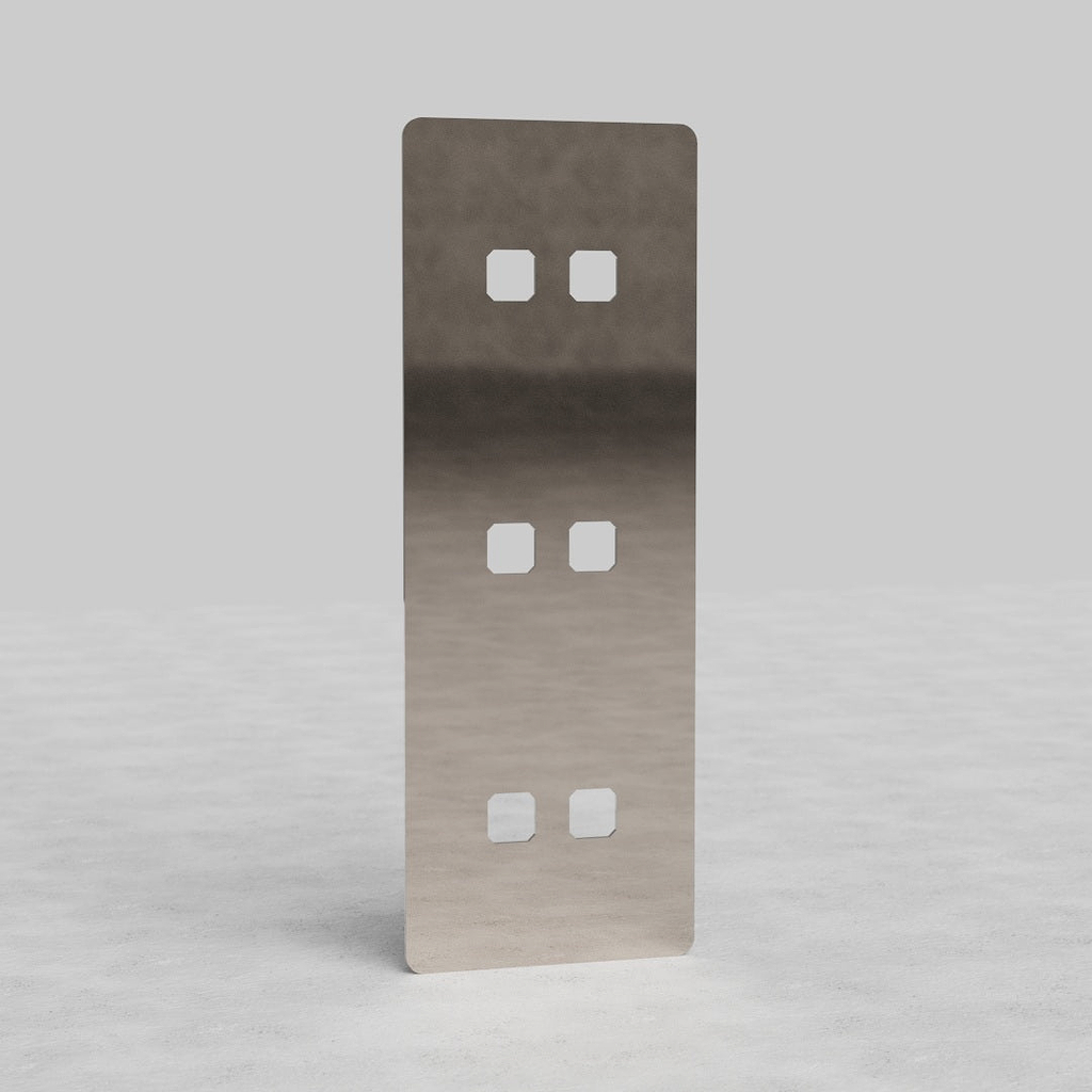 Triple 6x Vertical Switch Plate EU - Polished Nickel