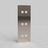 Triple 6x Vertical Switch Plate EU - Polished Nickel