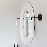 Bronze Wall Light with Fine Porcelain Shade and Mirrorside