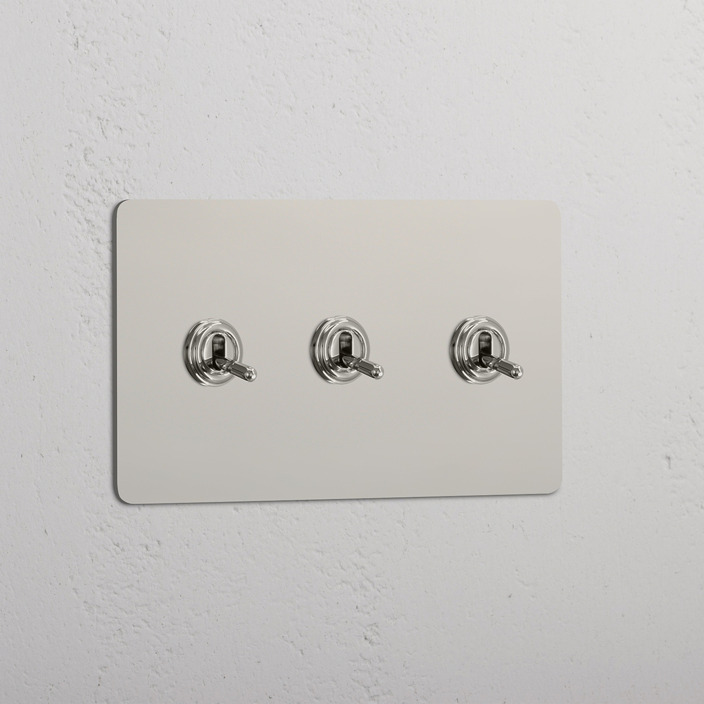 Double 3x Toggle Switch - Polished Nickel