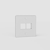 Single 2x Keystone Switch Plate EU - Clear White