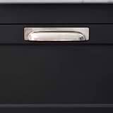 Polished Nickel Elm Cup Handle on Black Furniture