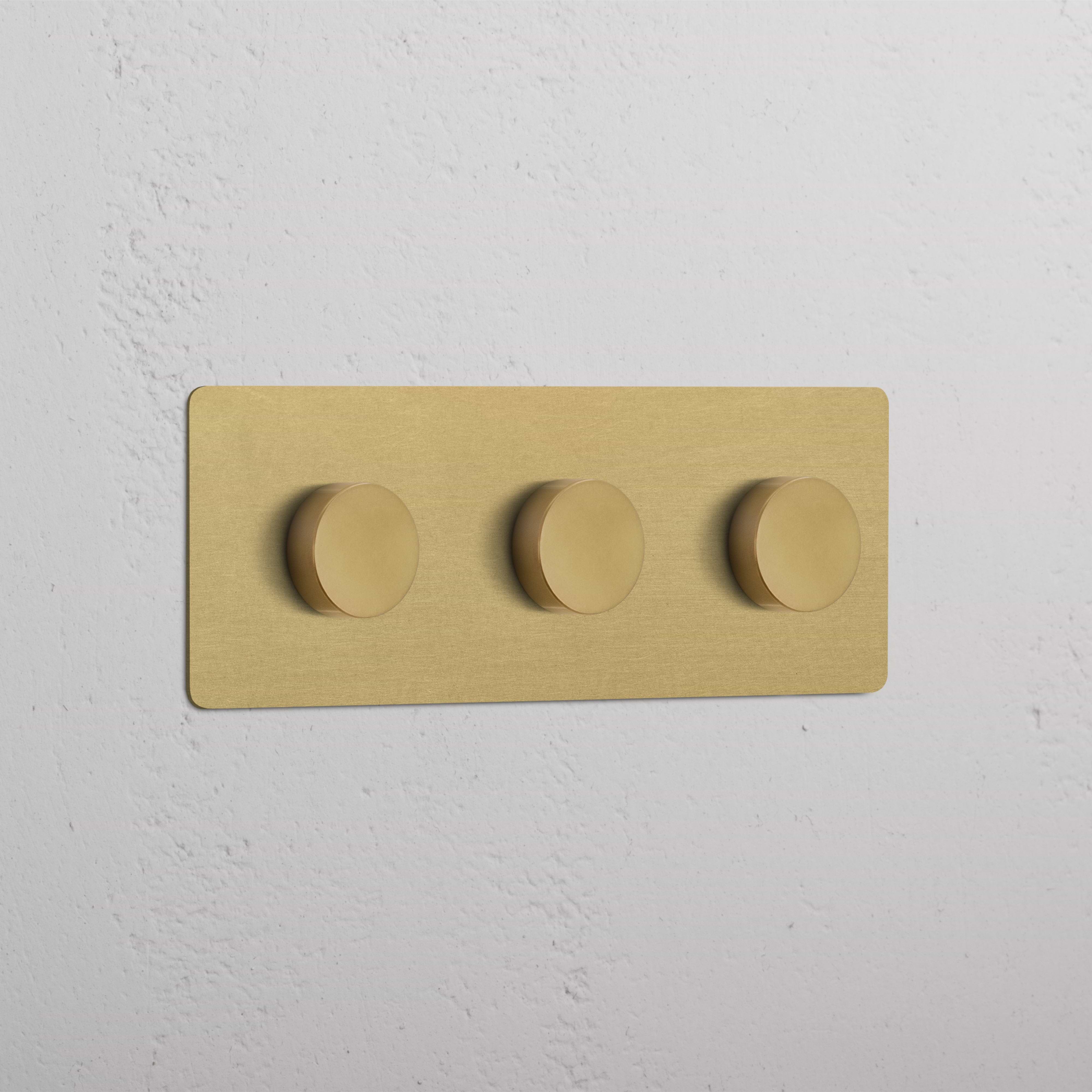 Triple 3x Dimmer Switch - Antique Brass