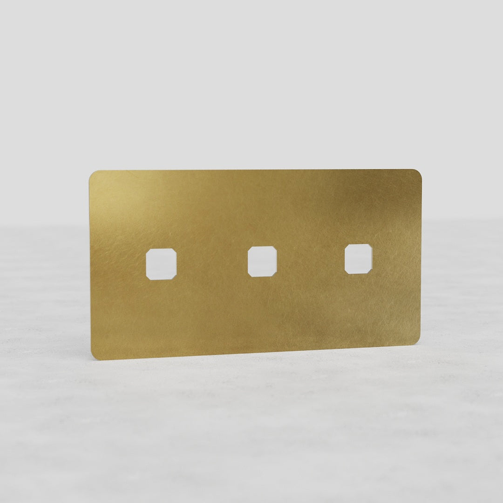 Double 3x Switch Plate EU - Antique Brass