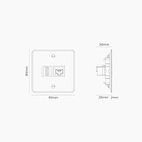 Moduł gniazda RJ45 i HDMI w pojedynczej ramce - Przezroczysty z białym