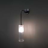 Polished Nickel Modern Wall Light Turned ON with Fluted Glass