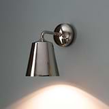 Polished Nickel Luxury Wall Light Turned ON