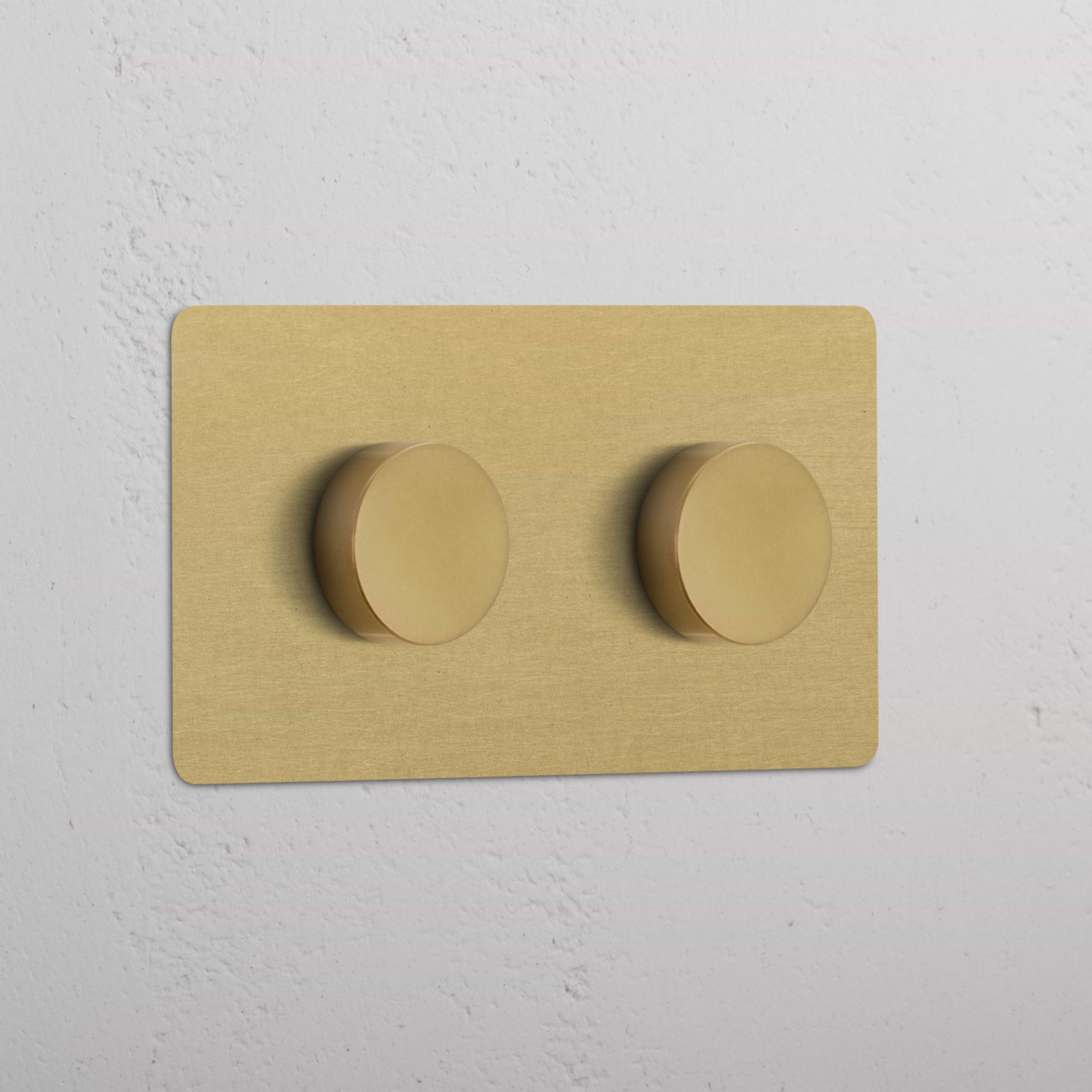 Double 2x Dimmer Switch - Antique Brass