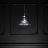 Hammersmith średnia lampa wisząca z ryflowanym szkłem - Polerowany nikiel