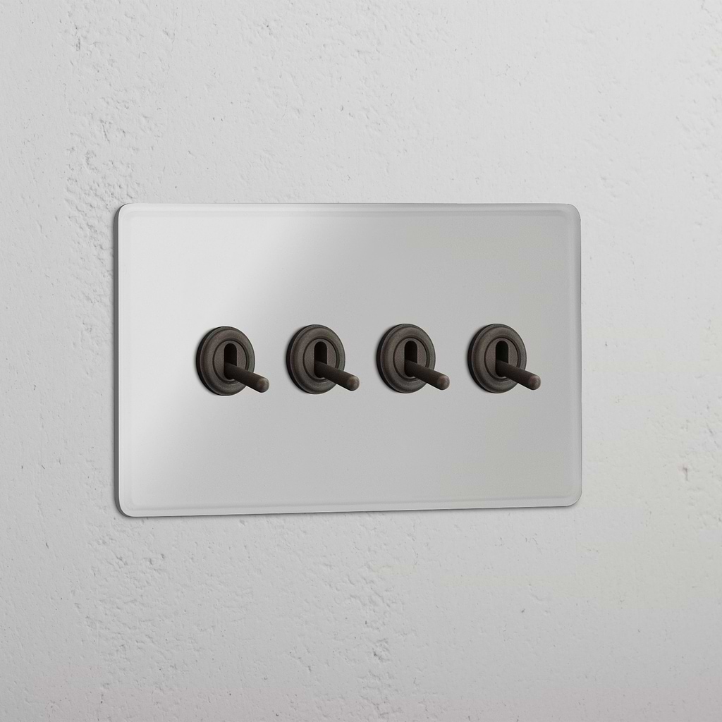 Double 4x Toggle Switch - Clear Bronze