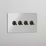 Double 4x Toggle Switch - Clear Bronze