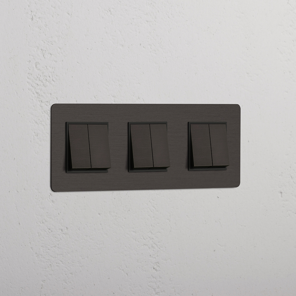 Triple 6x Rocker Switch - Bronze Black