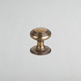 Antique Brass Poplar Sprung Door Knob on White Background