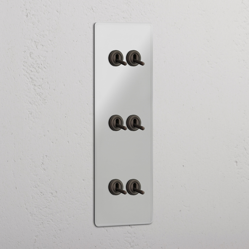 Triple 6x Vertical Toggle Switch - Clear Bronze