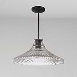 Hammersmith duża lampa wisząca z ryflowanym szkłem - Brąz