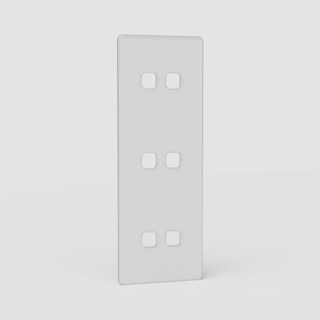 Triple 6x Vertical Switch Plate EU - Clear