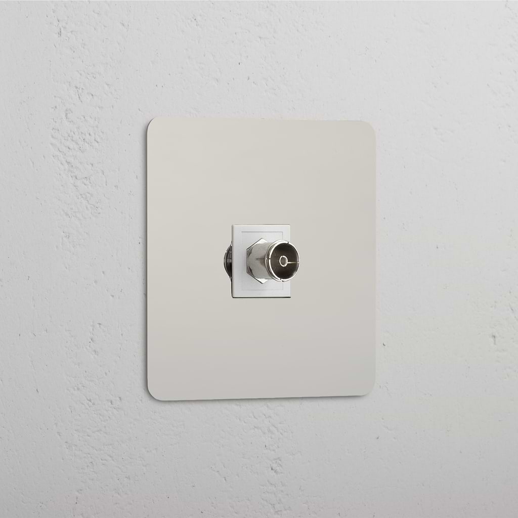Single TV Module - Polished Nickel White