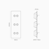 Włącznik dźwigniowy x 6 w potrójnej ramce pionowej - Przezroczysty z antycznym mosiądzem