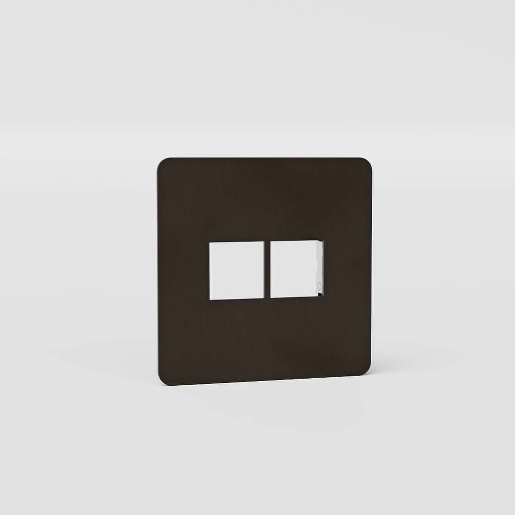 Single 2x Keystone Switch Plate EU - Bronze