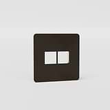 Single 2x Keystone Switch Plate EU - Bronze