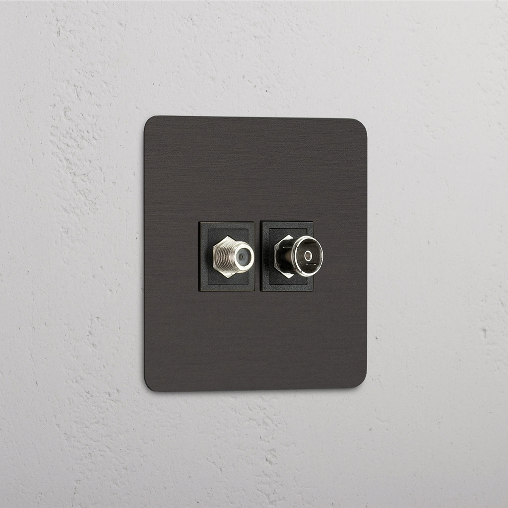 Single Satellite & TV Module - Bronze Black