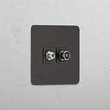 Single Satellite & TV Module - Bronze Black
