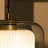 Windsor duża lampa wisząca z opalowym szkłem - Antyczny mosiądz