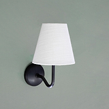 Bronze Wall Light with Alabaster White Linen Shade