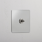 Single Toggle Switch (Cent) - Clear Polished Nickel