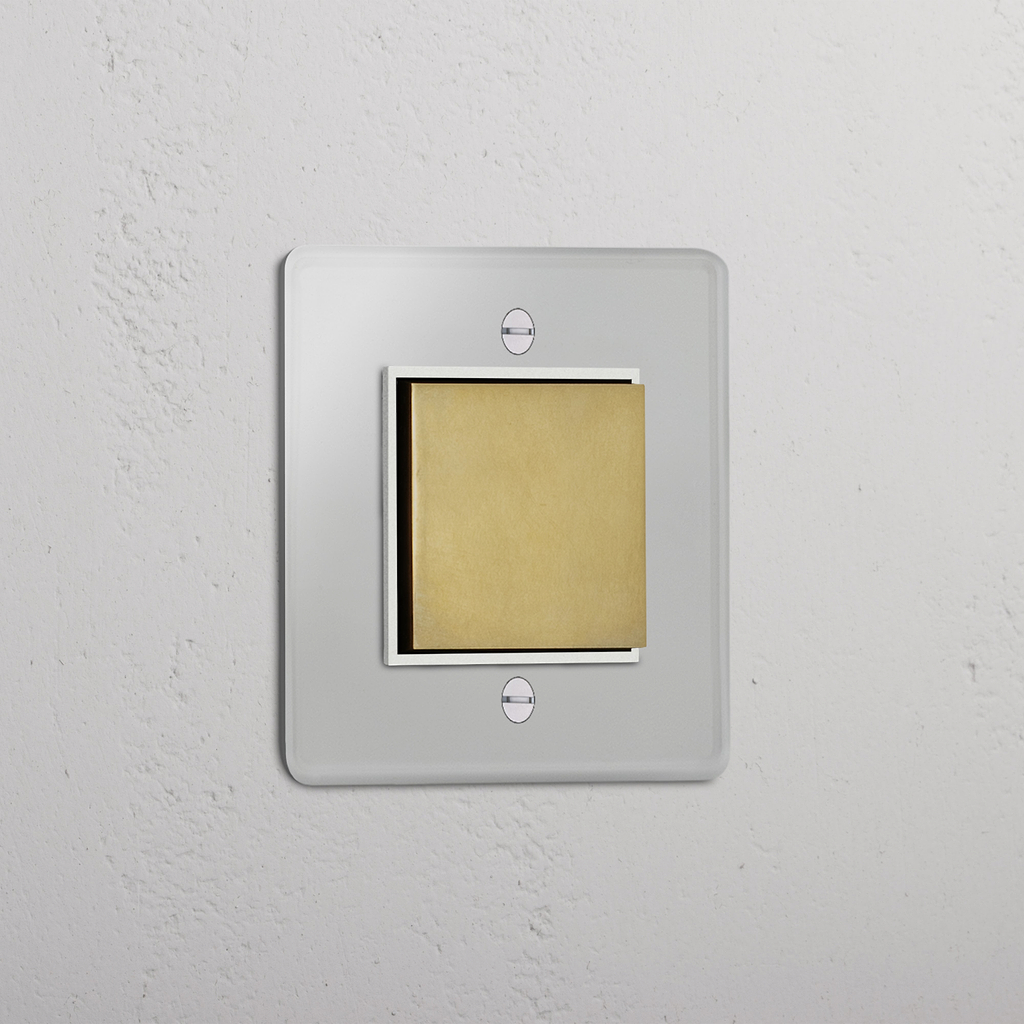 Single Rocker Switch (Cent) - Clear Antique Brass White