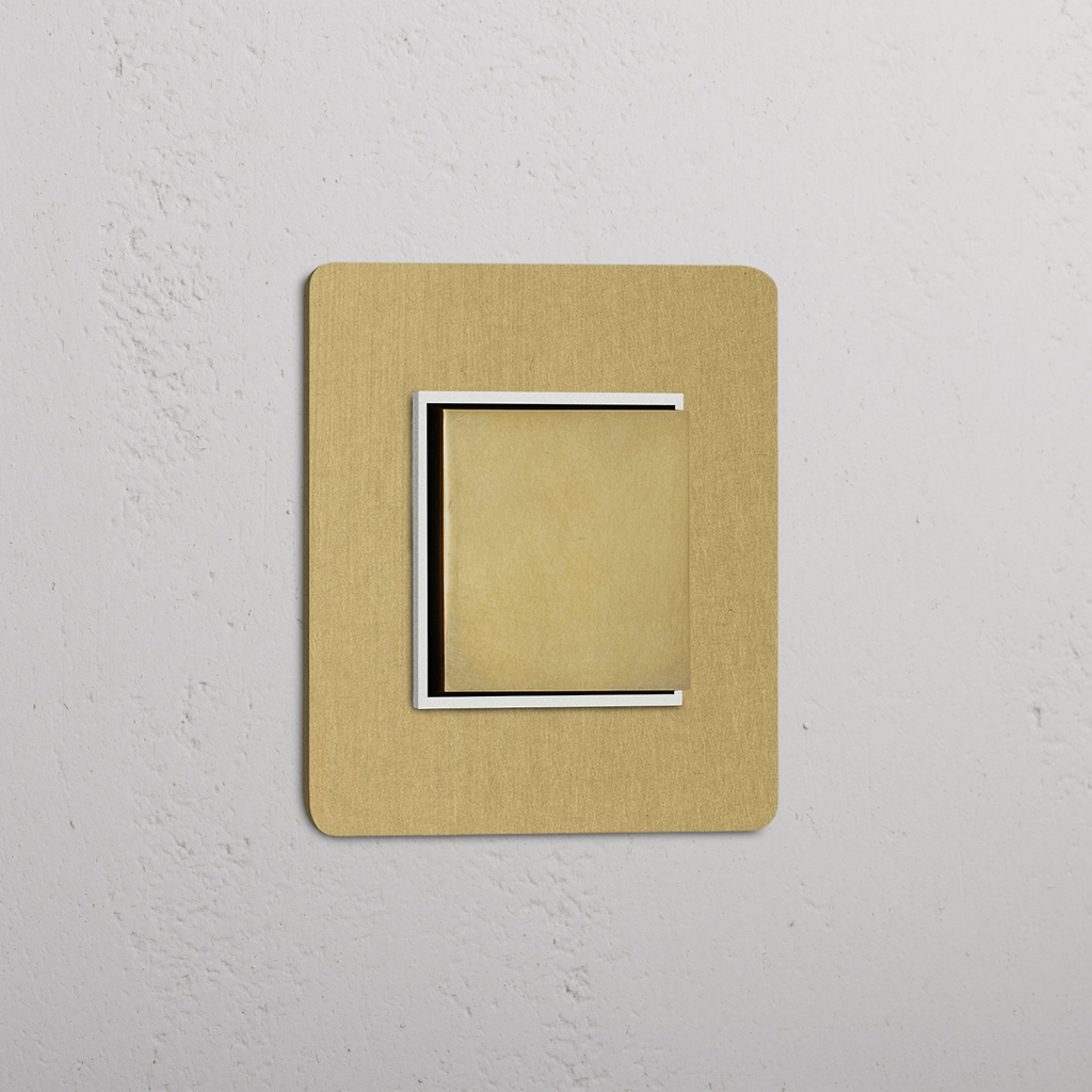 Single Rocker Switch (Cent) - Antique Brass White