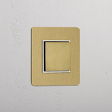Single Rocker Switch (Cent) - Antique Brass White