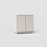 Double Intermediate Rocker Switch EU - Polished Nickel White