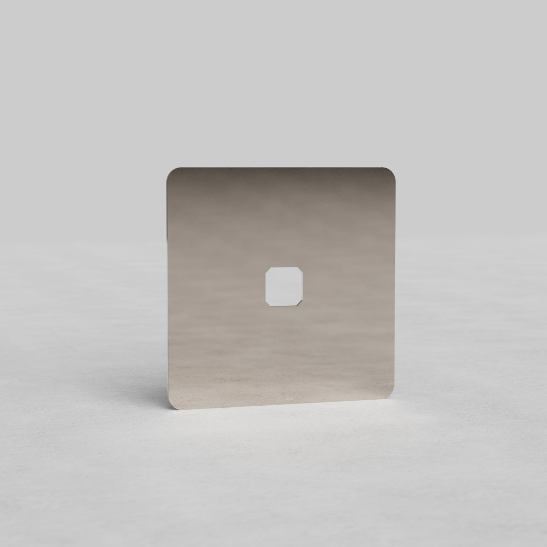 Single Switch Plate EU - Polished Nickel