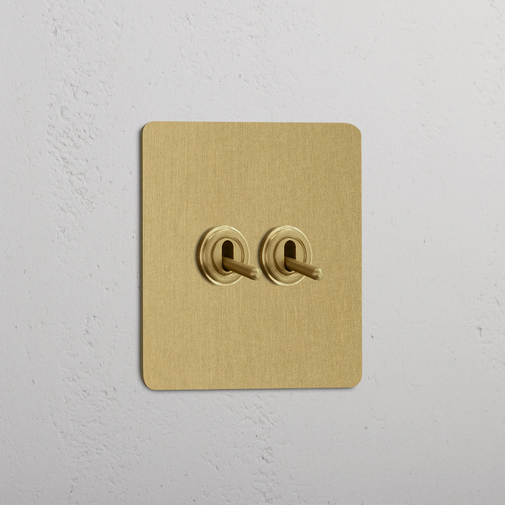 Single 2x Toggle Switch - Antique Brass