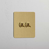 Single 2x Toggle Switch - Antique Brass