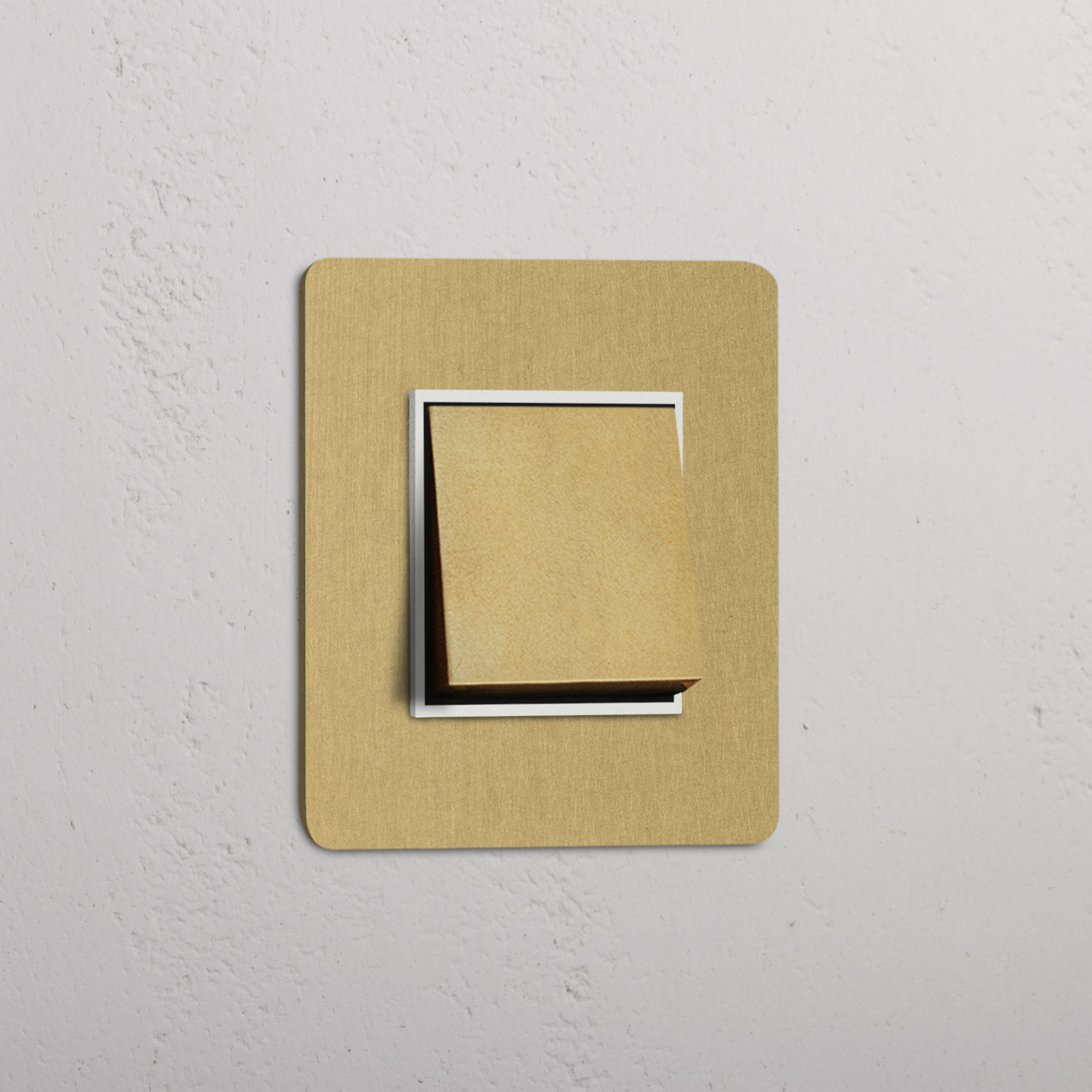 Single Rocker Switch - Antique Brass White