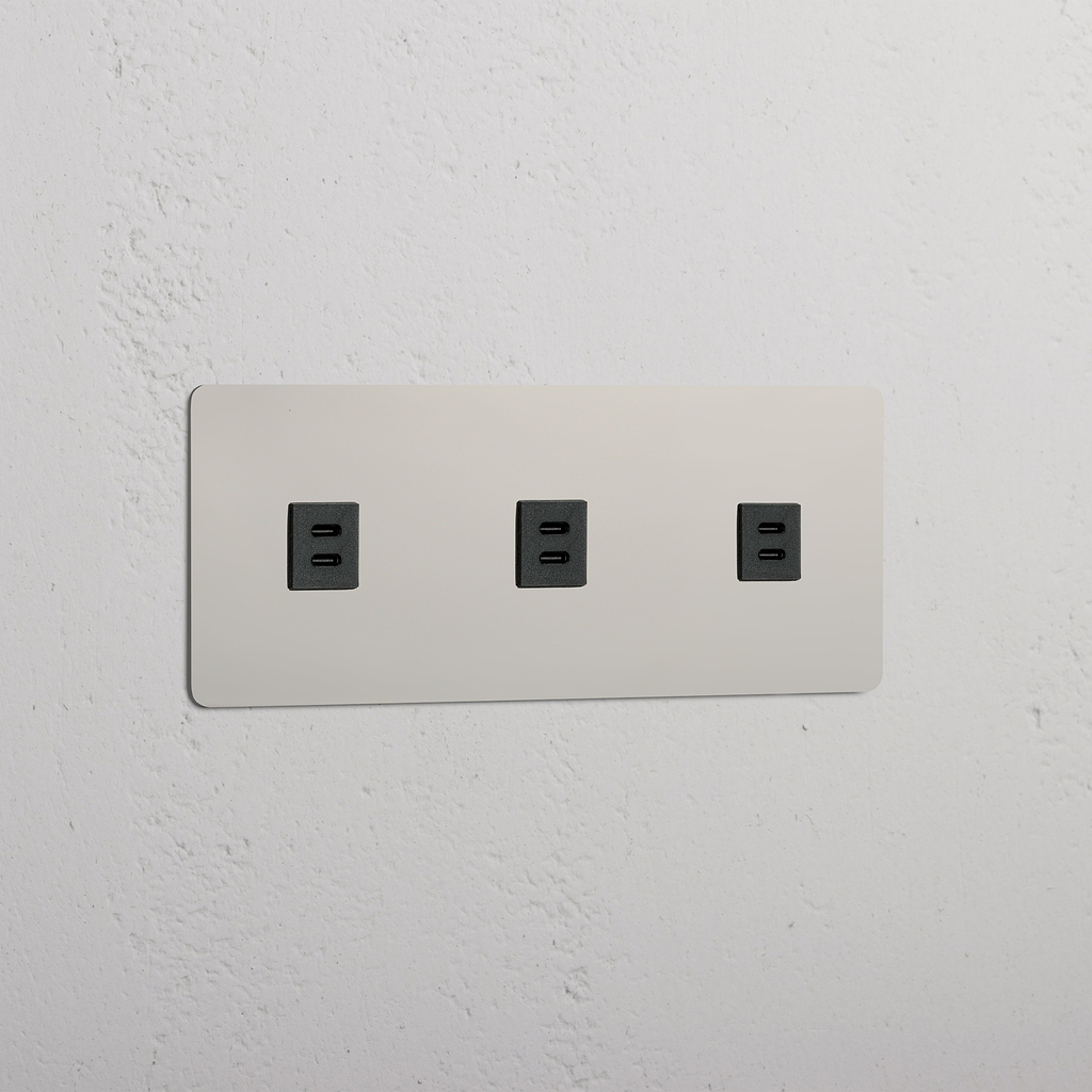 Triple 3x USB Module - Polished Nickel Black