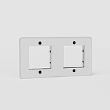 Double 45mm Switch Plate EU - Clear Black