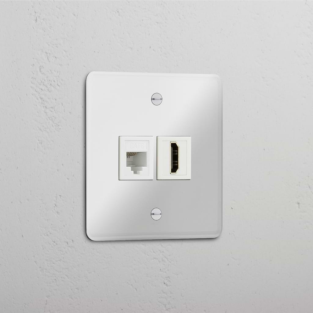 Single RJ45 & HDMI Module - Clear White