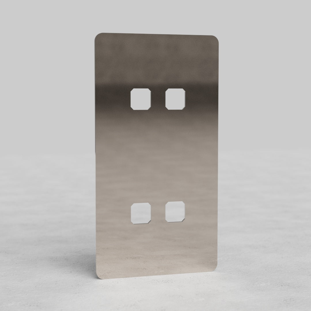 Double 4x Vertical Switch Plate EU - Polished Nickel