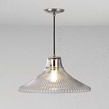 Hammersmith duża lampa wisząca z ryflowanym szkłem - Polerowany nikiel
