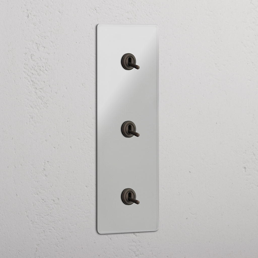Triple 3x Vertical Toggle Switch - Clear Bronze