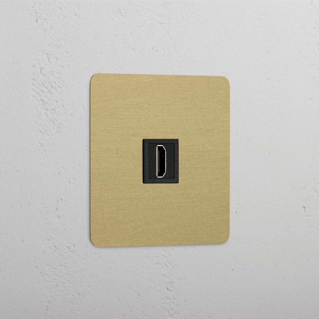 Single HDMI Module - Antique Brass Black