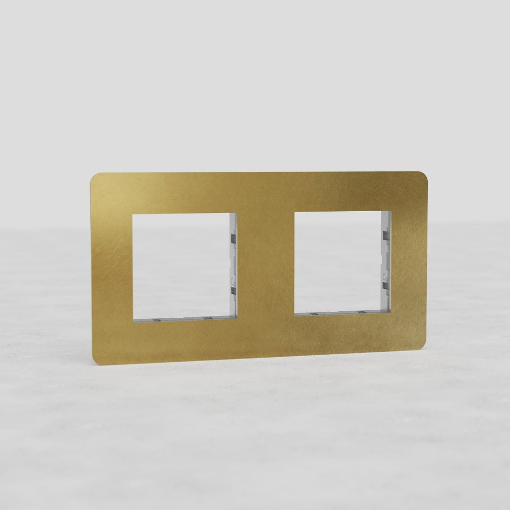 Double 45mm Switch Plate EU - Antique Brass