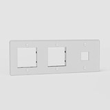 Triple 1x Keystone & 2x 45mm Switch Plate EU - Clear White