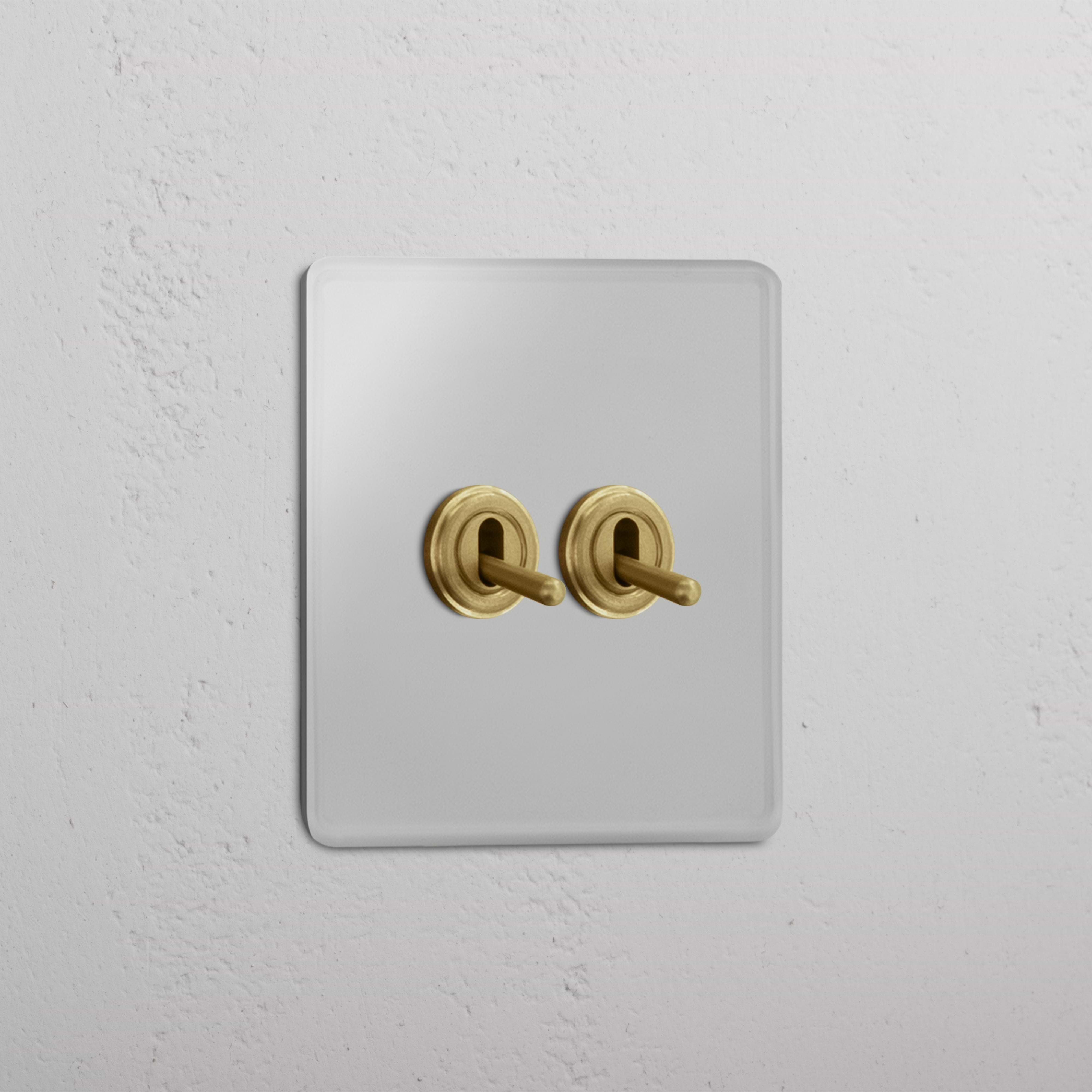 Single 2x Toggle Switch - Clear Antique Brass