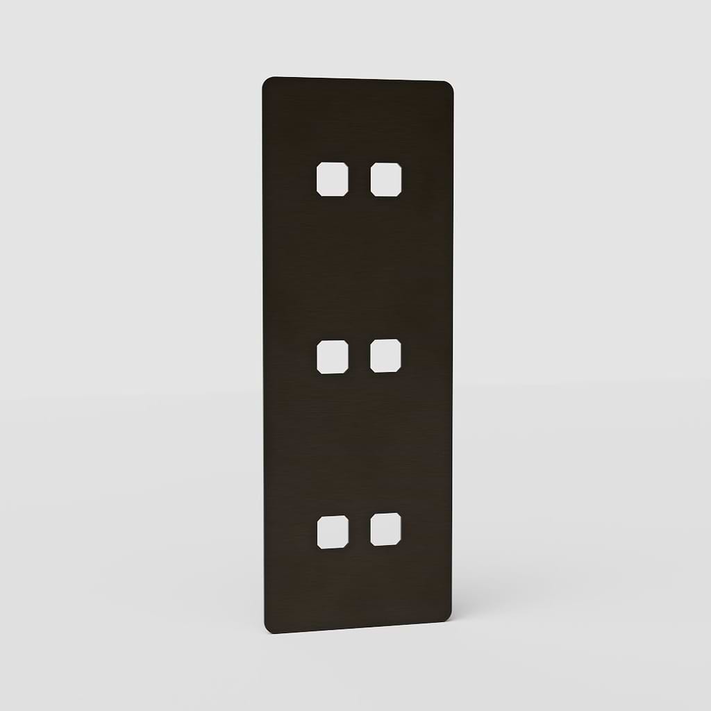 Triple 6x Vertical Switch Plate EU - Bronze