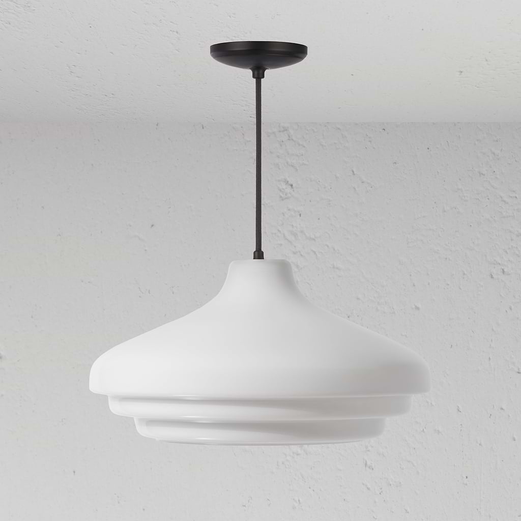 Brookfield duża lampa wisząca z opalowym szkłem - Brąz