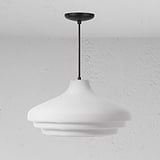 Brookfield duża lampa wisząca z opalowym szkłem - Brąz